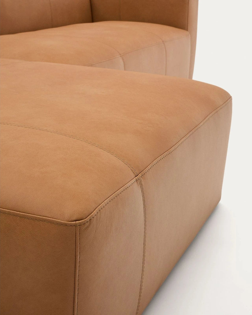 Sofa Blok aus braunem Leder 4-Sitzer Chaiselongue links 330 cm von Kave Home – Produktbild 6