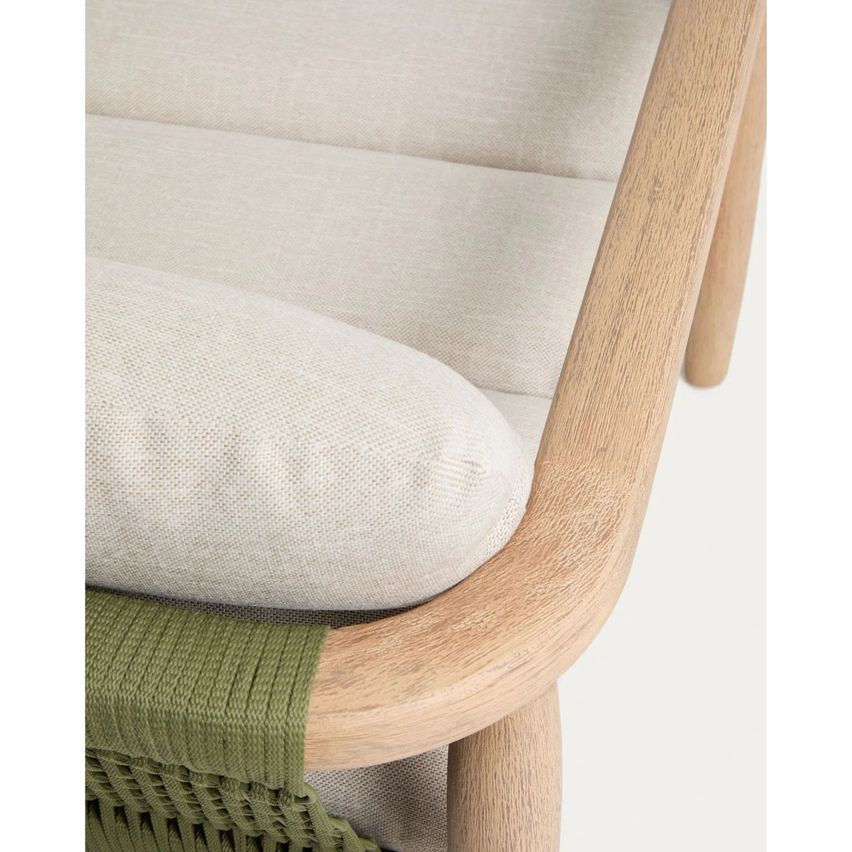 Sofa Menfi aus massivem Akazienholz und grünem Seil, 136 cm von Kave Home – Bild 11