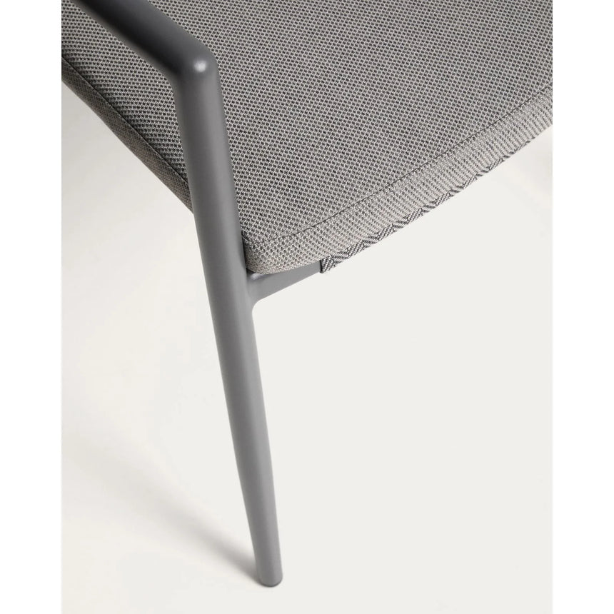 Stapelbarer Outdoor-Stuhl Argasi aus Aluminium in Graphit und dunkelgrauem Synthetikseil von Kave Home – Bild 12