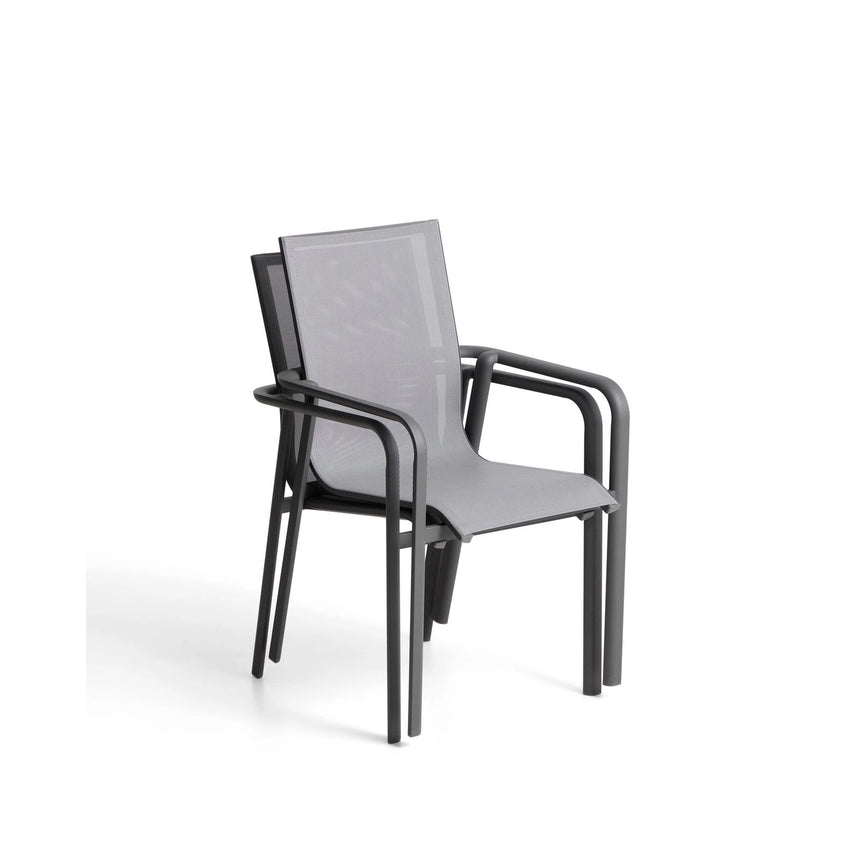Stapelbarer Outdoor-Stuhl Canea aus Texteline und Aluminium von Kave Home – Bild 5