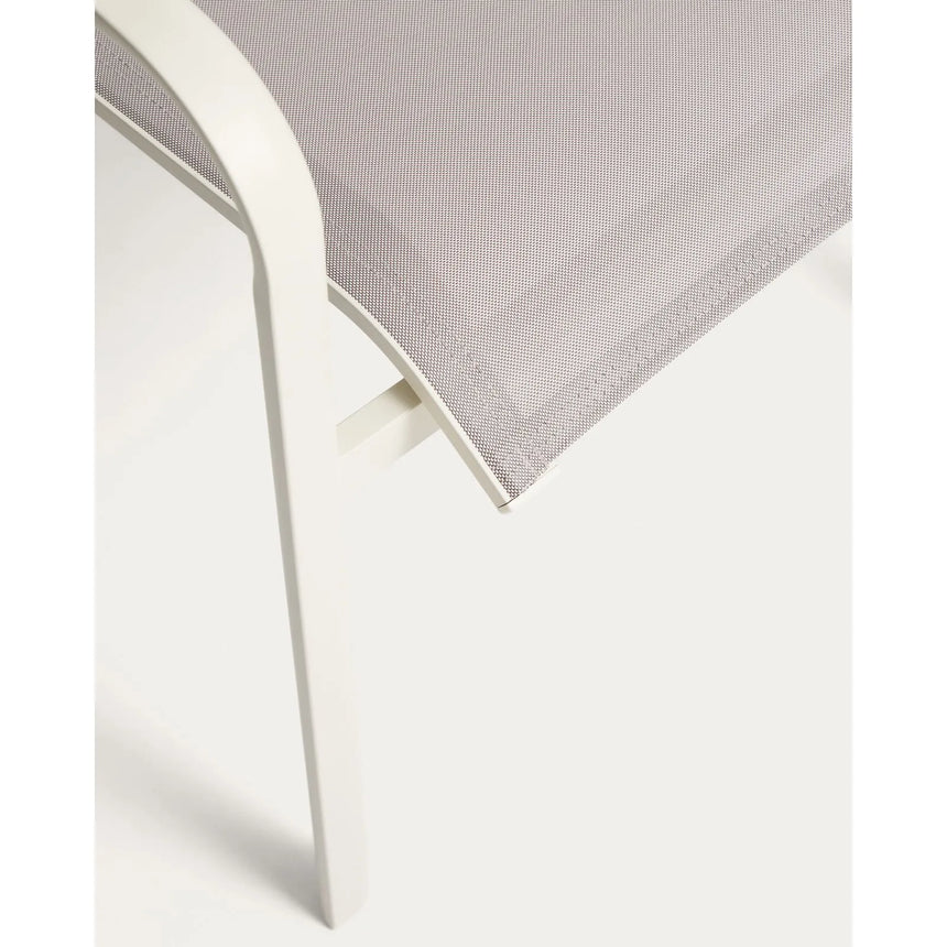 Stapelbarer Outdoor-Stuhl Canea aus beigem Texteline und Aluminium in Ecru von Kave Home – Bild 10