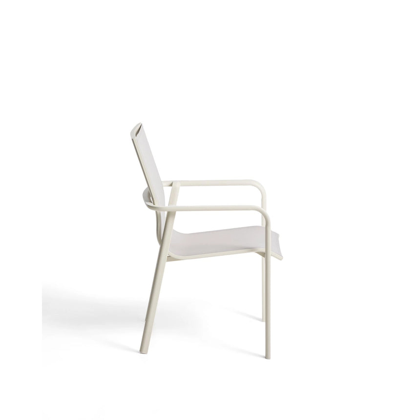 Stapelbarer Outdoor-Stuhl Canea aus beigem Texteline und Aluminium in Ecru von Kave Home – Bild 6