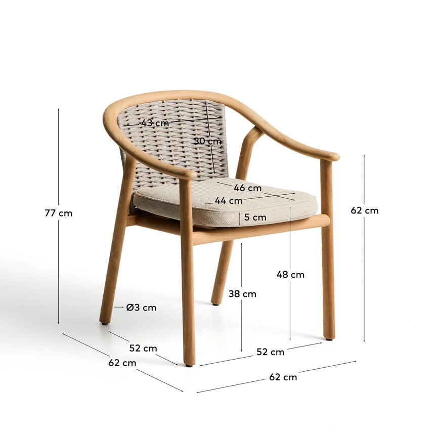 Stapelbarer Outdoor-Stuhl Elunda aus massivem Teakholz, FSC 100 % von Kave Home – Bild 7