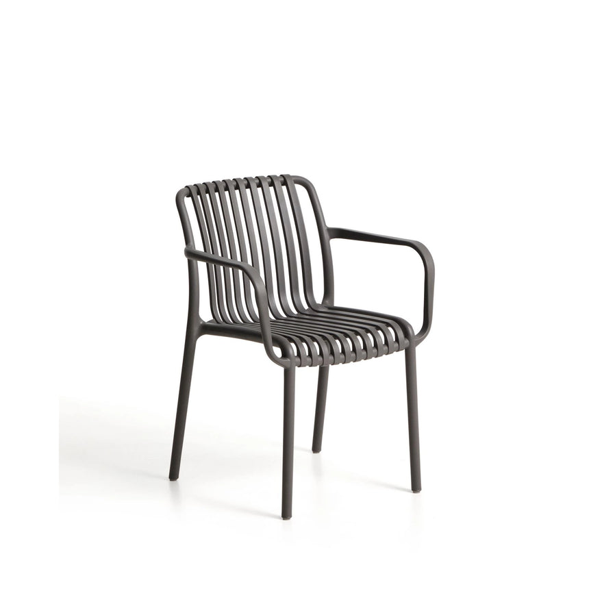 Stapelbarer Outdoor-Stuhl Isabellini in Graphitgrau von Kave Home – Bild 1