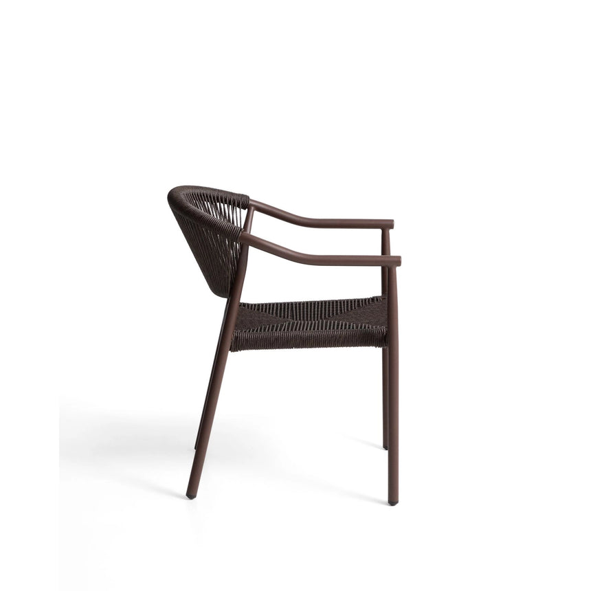 Stapelbarer Outdoor-Stuhl Livadia aus Aluminium in Braun von Kave Home – Bild 9