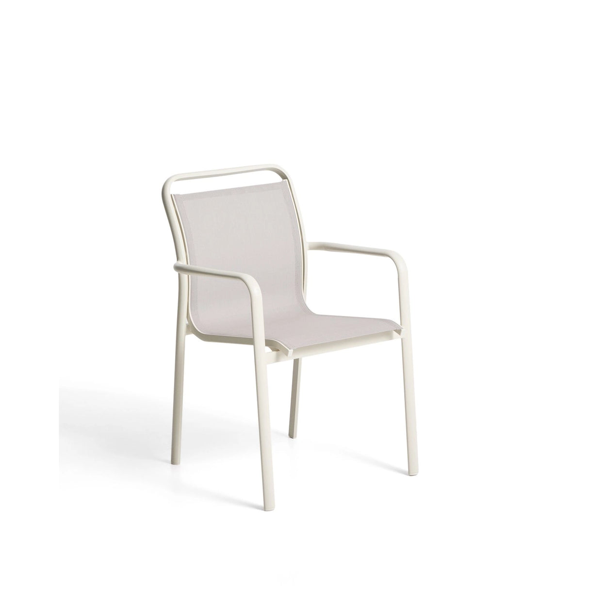 Stapelbarer Outdoor-Stuhl Luri aus Aluminium in Ecru und beigem Texteline von Kave Home – Bild 1