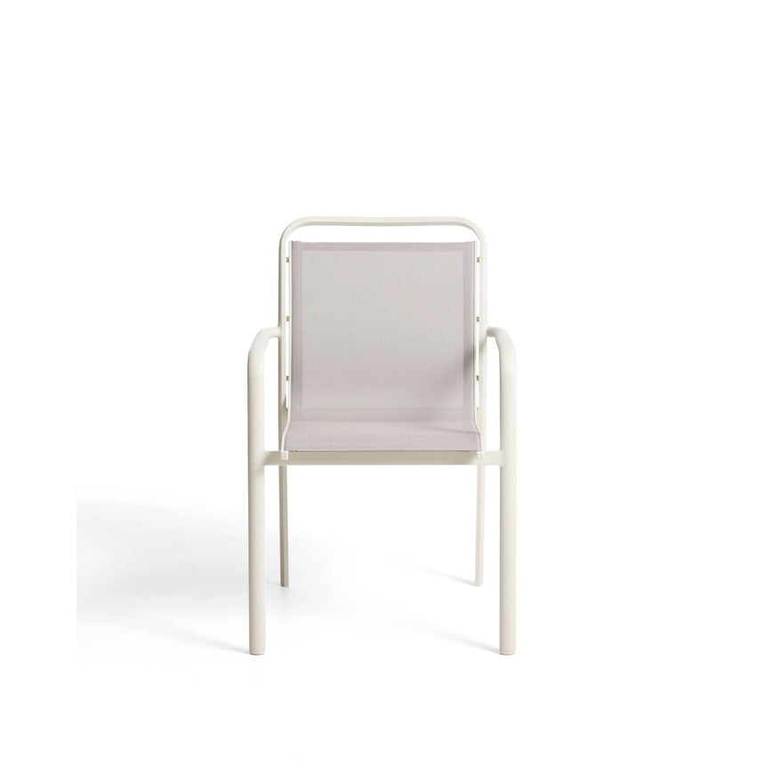 Stapelbarer Outdoor-Stuhl Luri aus Aluminium in Ecru und beigem Texteline von Kave Home – Bild 7