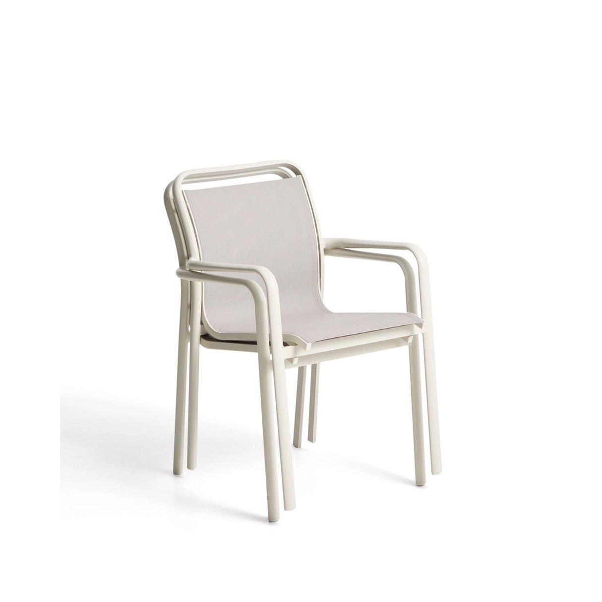 Stapelbarer Outdoor-Stuhl Luri aus Aluminium in Ecru und beigem Texteline von Kave Home – Bild 8