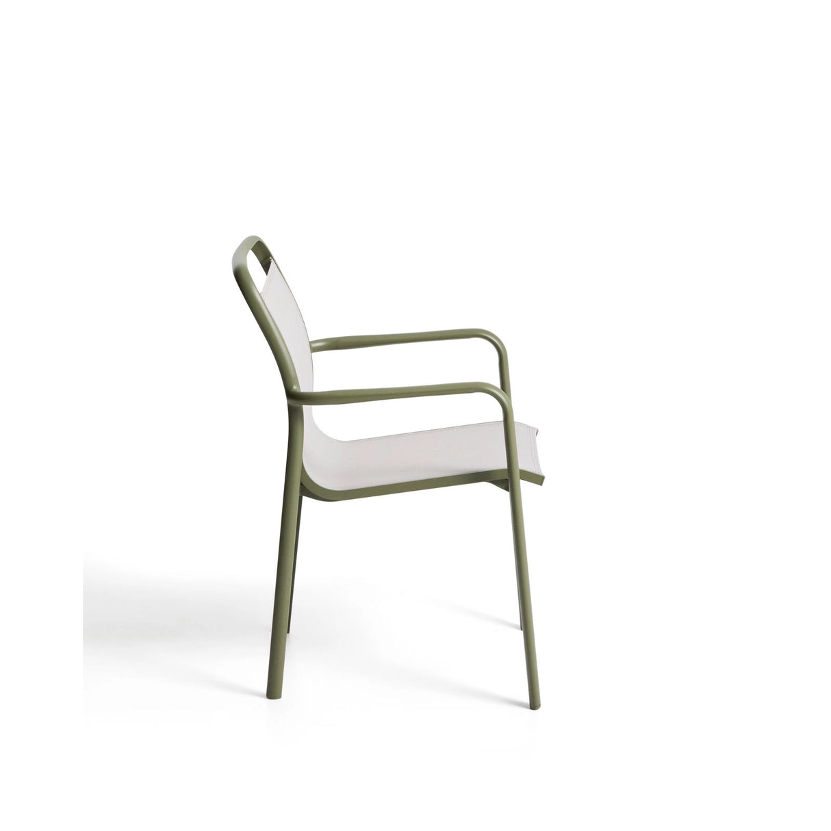 Stapelbarer Outdoor-Stuhl Luri aus Aluminium in Grün und beigem Texteline von Kave Home – Bild 7