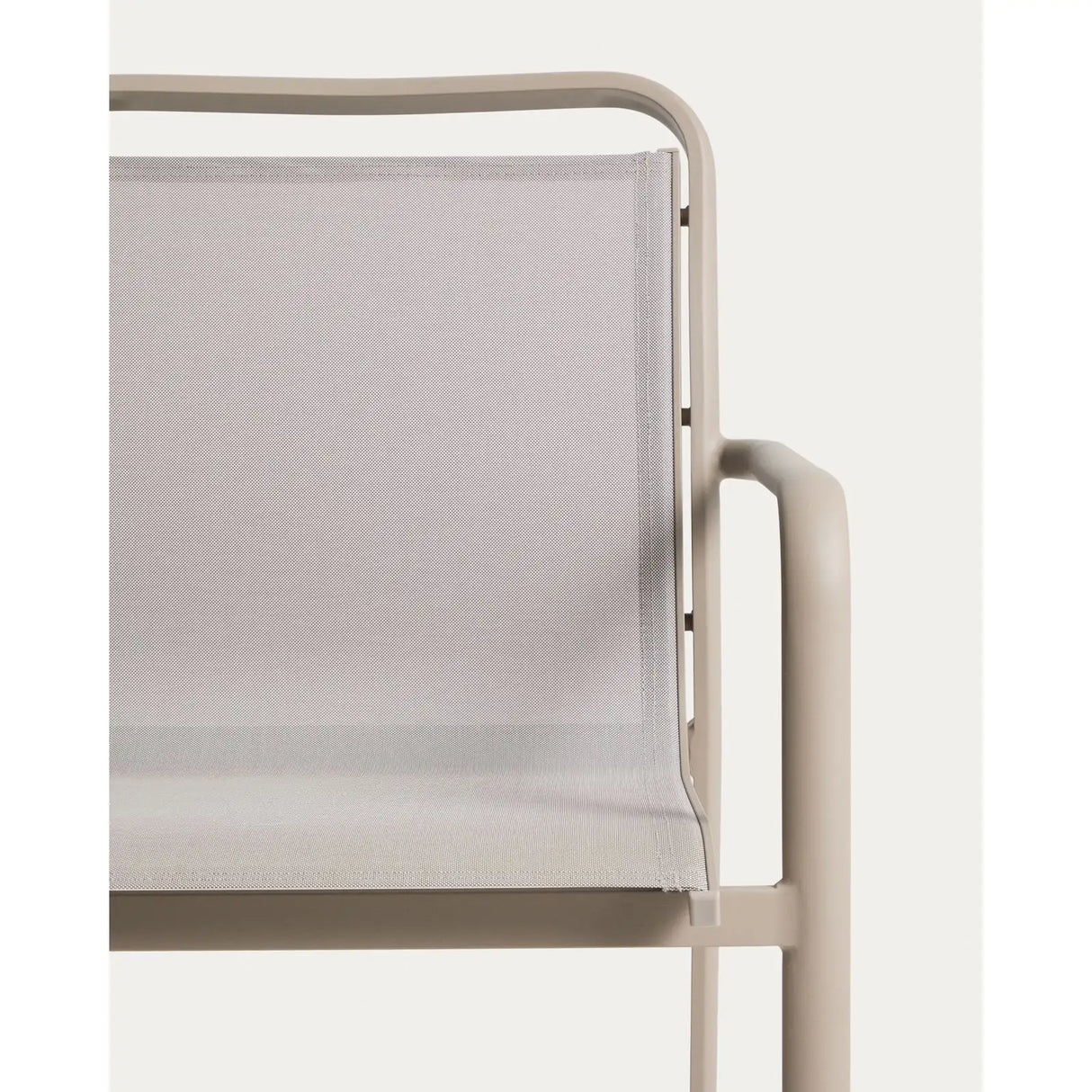 Stapelbarer Outdoor-Stuhl Luri aus Aluminium in Taupe und beigem Texteline von Kave Home – Bild 10