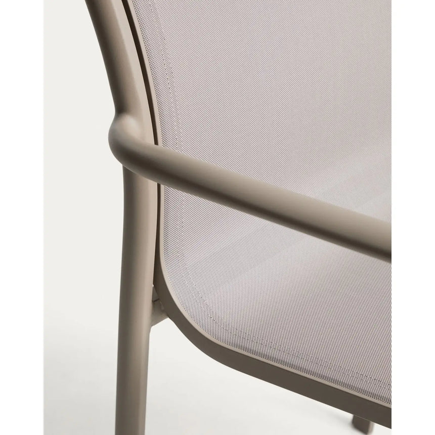 Stapelbarer Outdoor-Stuhl Luri aus Aluminium in Taupe und beigem Texteline von Kave Home – Bild 13