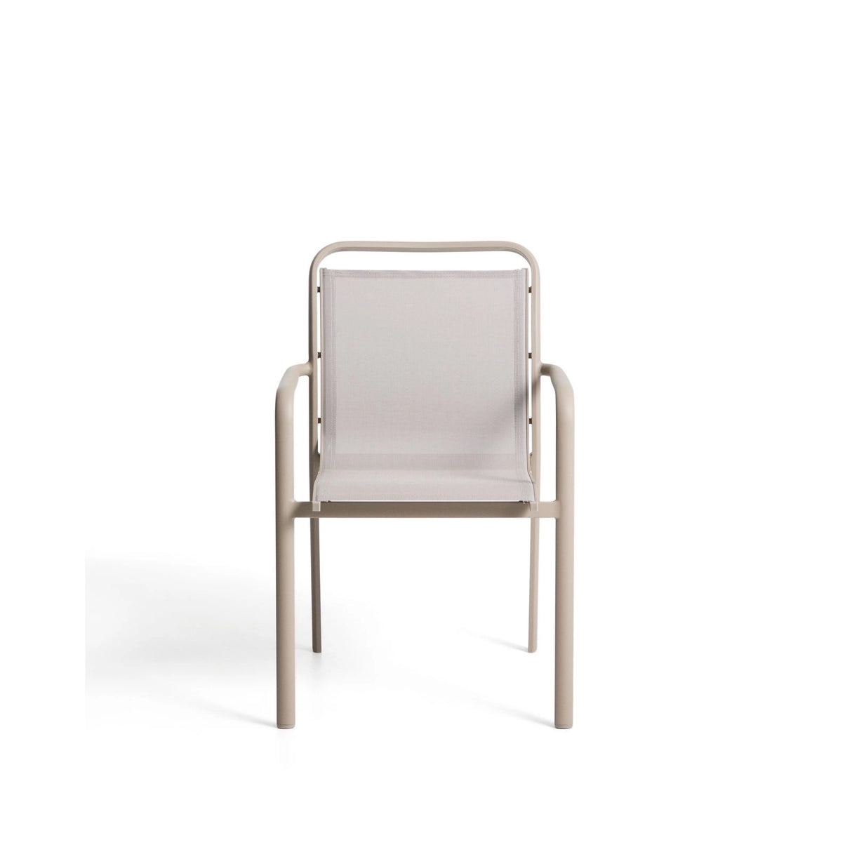 Stapelbarer Outdoor-Stuhl Luri aus Aluminium in Taupe und beigem Texteline von Kave Home – Bild 6