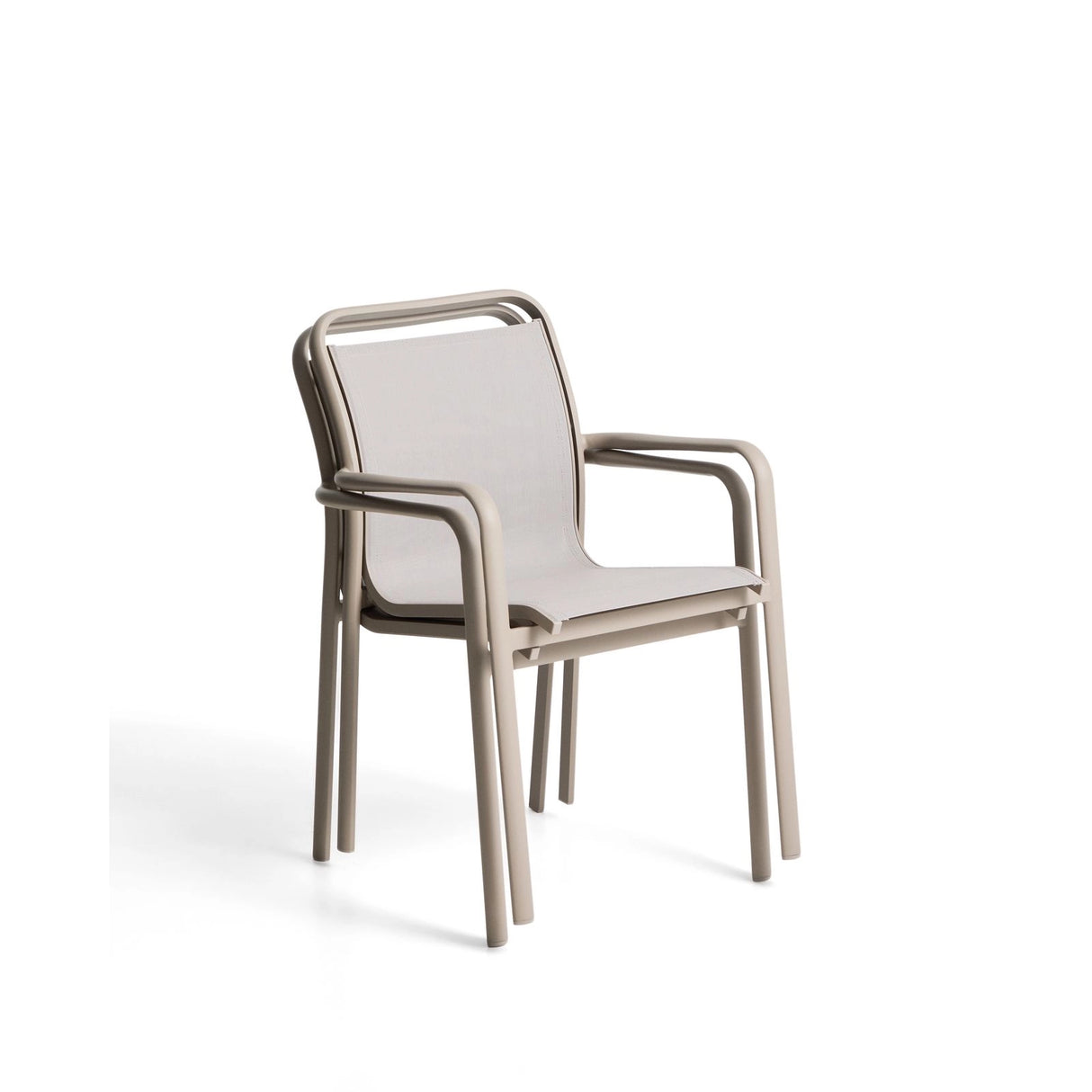 Stapelbarer Outdoor-Stuhl Luri aus Aluminium in Taupe und beigem Texteline von Kave Home – Bild 7