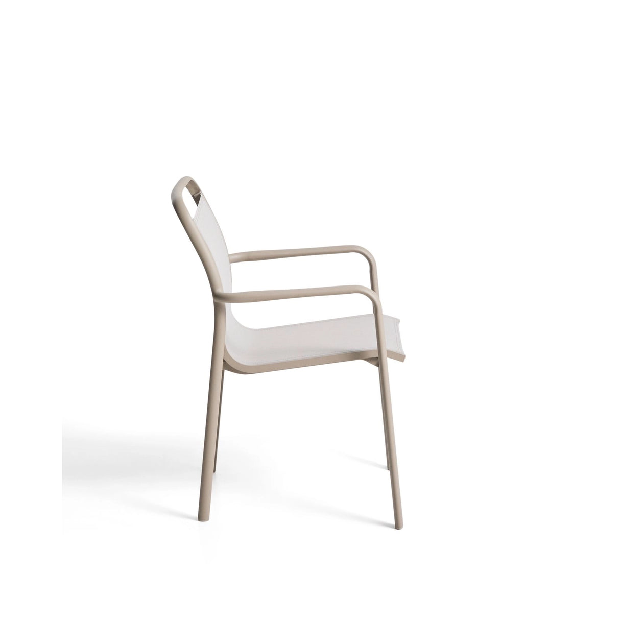 Stapelbarer Outdoor-Stuhl Luri aus Aluminium in Taupe und beigem Texteline von Kave Home – Bild 8