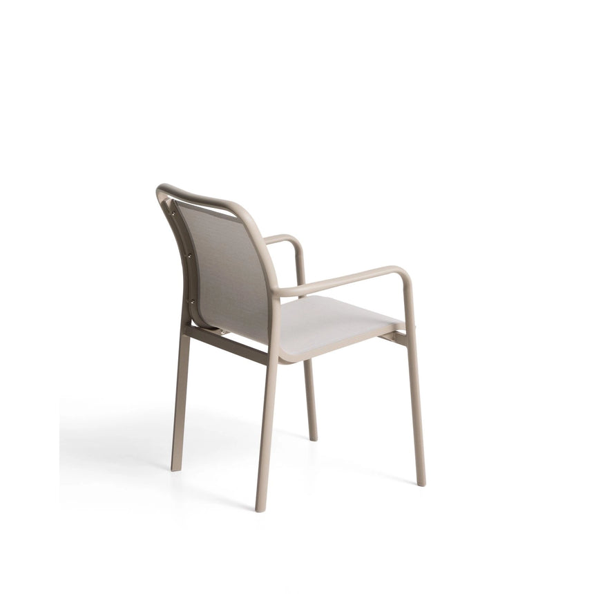 Stapelbarer Outdoor-Stuhl Luri aus Aluminium in Taupe und beigem Texteline von Kave Home – Bild 9