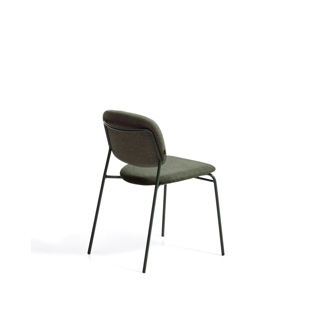 Stapelbarer Stuhl Meli mit grüner Chenille und grünen Metallbeinen, FSC Mix Credit von Kave Home – Bild 6