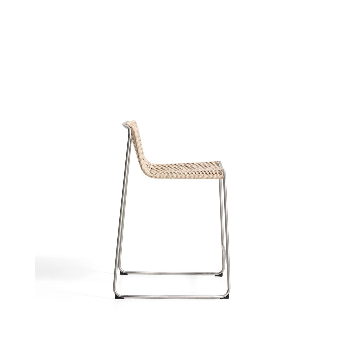 Stapelhocker Tavari aus beigefarbenem Synthetikseil und Edelstahl in gebürsteter Optik, 65 cm von Kave Home – Bild 6