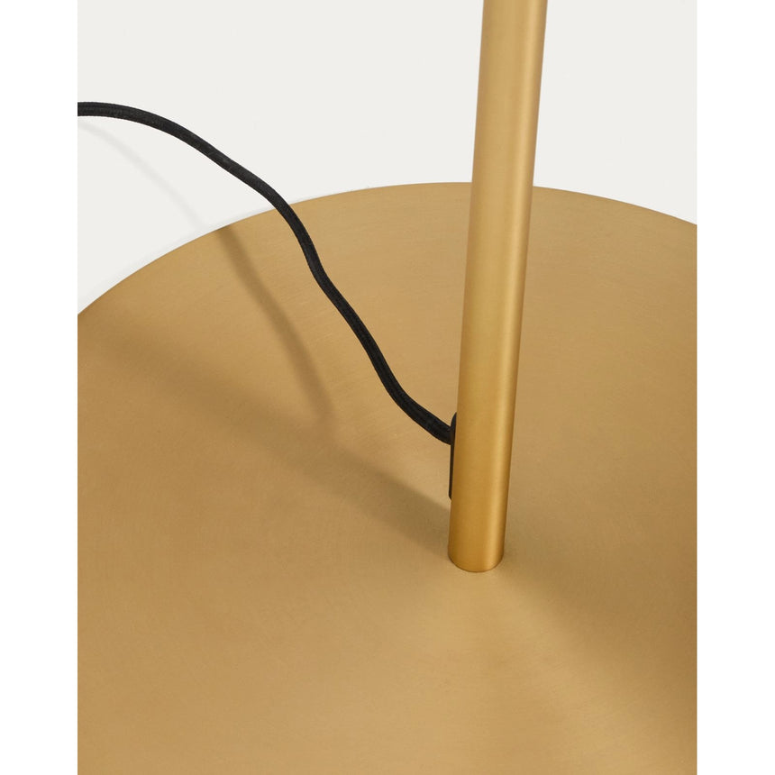 Stehlampe Brisia aus Metall mit gebürstetem Messing-Finish und einer mattierten Glaskugel Ø 30 cm von Kave Home – Bild 6