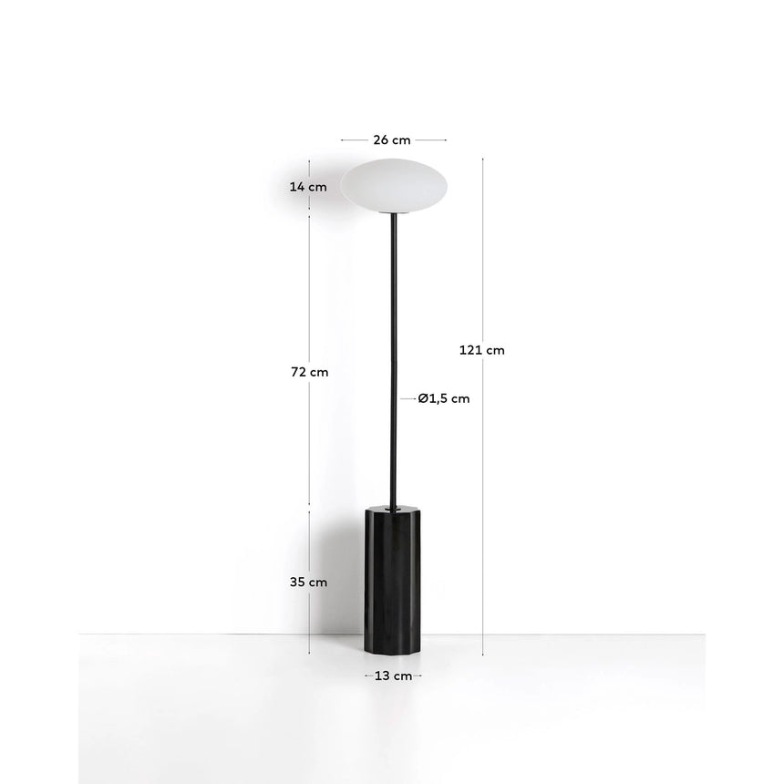 Stehlampe Idela aus Rauchglas und schwarzem Marmor von Kave Home – Bild 2