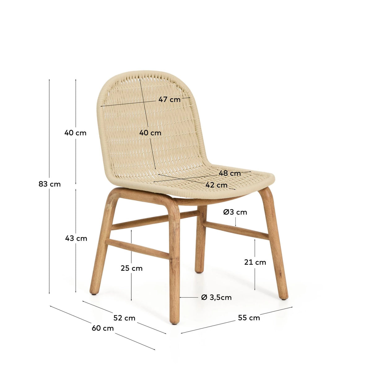 Stuhl Alipa aus massivem Akazienholz und Seil, FSC 100 % von Kave Home – Bild 4