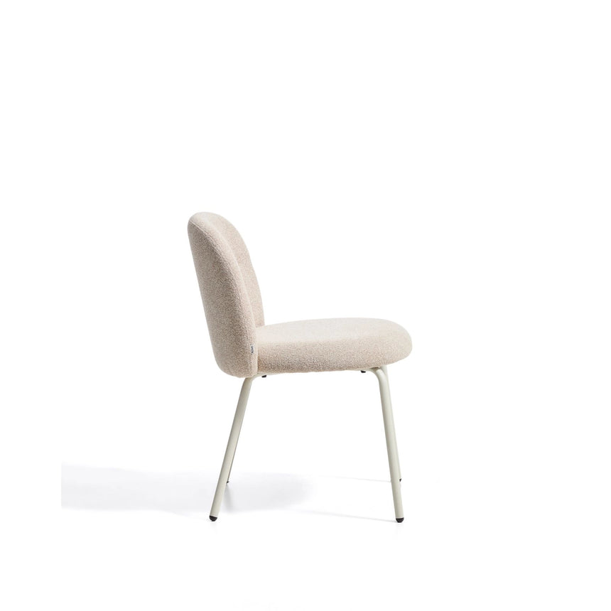 Stuhl Arino mit beiger Chenille und beigen Metallbeinen von Kave Home – Bild 5