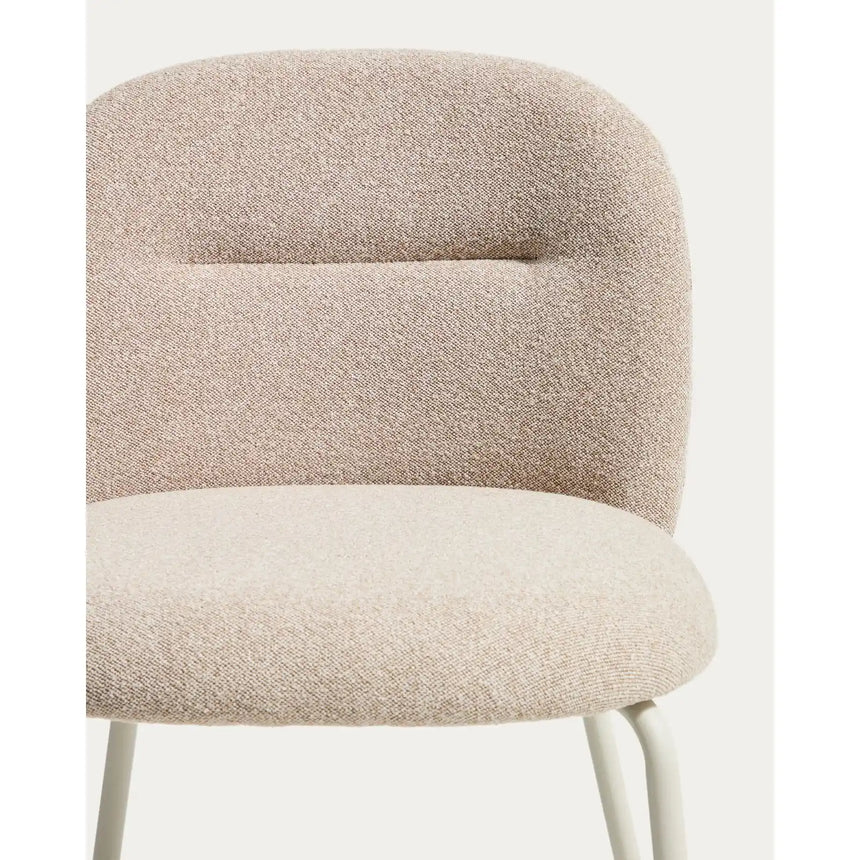 Stuhl Arino mit beiger Chenille und beigen Metallbeinen von Kave Home – Bild 9