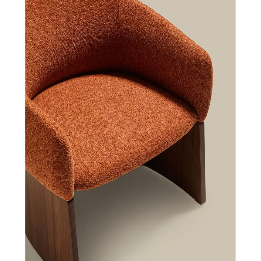 Stuhl Bosca mit terrakottafarbener Chenille und Nussbaumfurnier FSC 100% von Kave Home – Bild 10