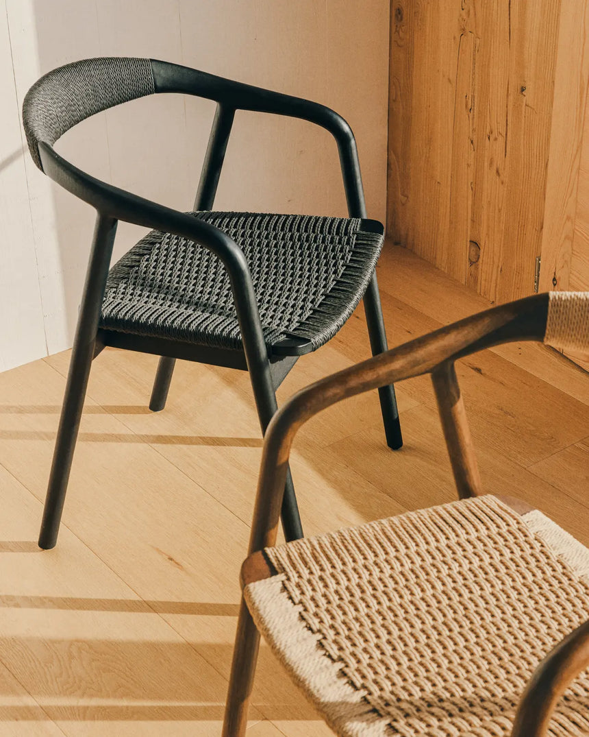Stuhl Derile aus massivem Eichenholz mit Finish und Papierseil FSC 100% von Kave Home – Bild 3