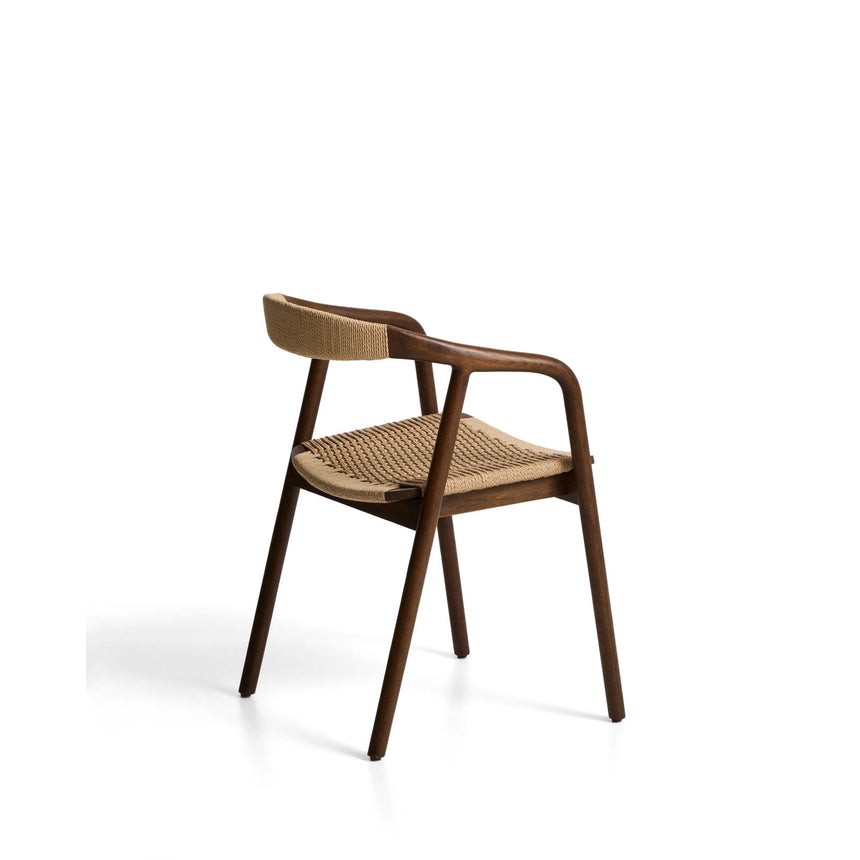 Stuhl Derile aus massivem Eichenholz mit Nussbaum-Finish und beigem Papierseil 100% FSC von Kave Home – Bild 8