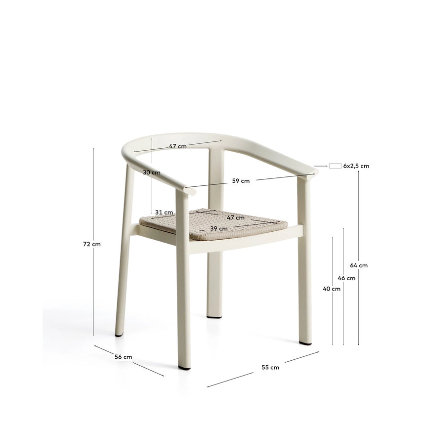 Stuhl Erice aus Aluminium und ecrufarbenem Seil von Kave Home – Bild 4