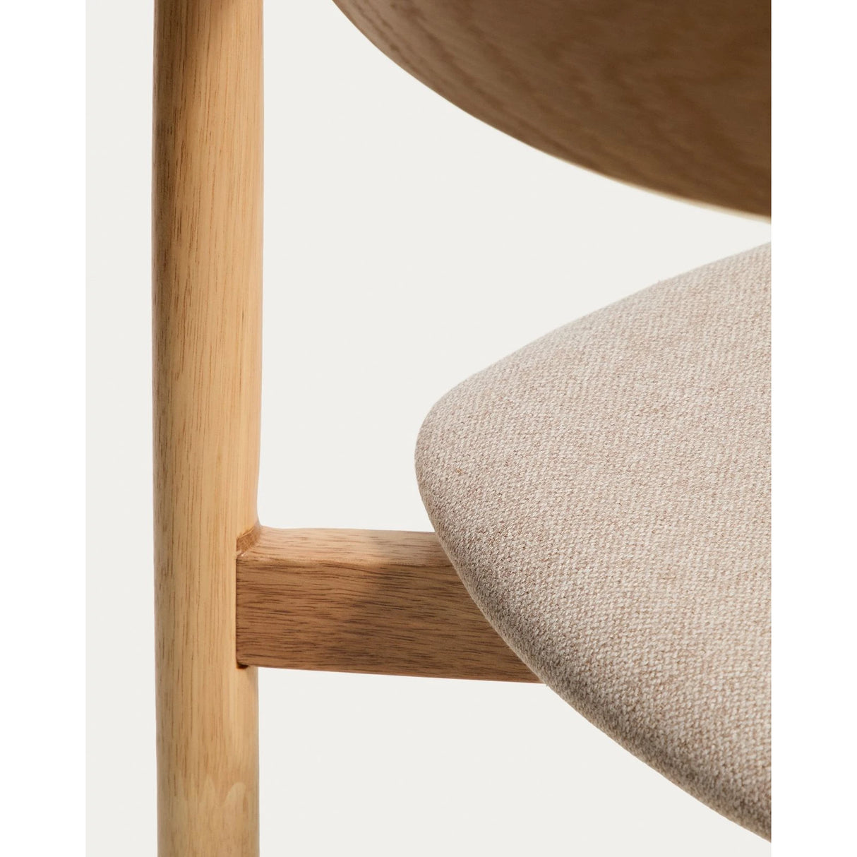 Stuhl Evera aus Eichenfurnier mit naturfarbenem Finish und beiger Chenille von Kave Home – Bild 10