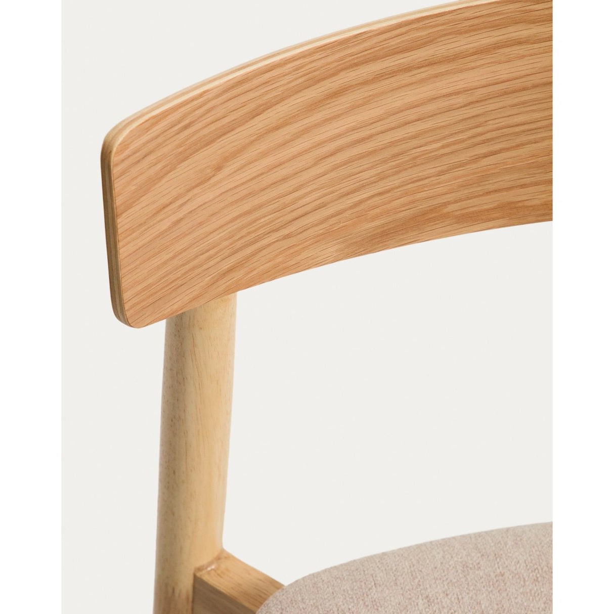 Stuhl Evera aus Eichenfurnier mit naturfarbenem Finish und beiger Chenille von Kave Home – Bild 11