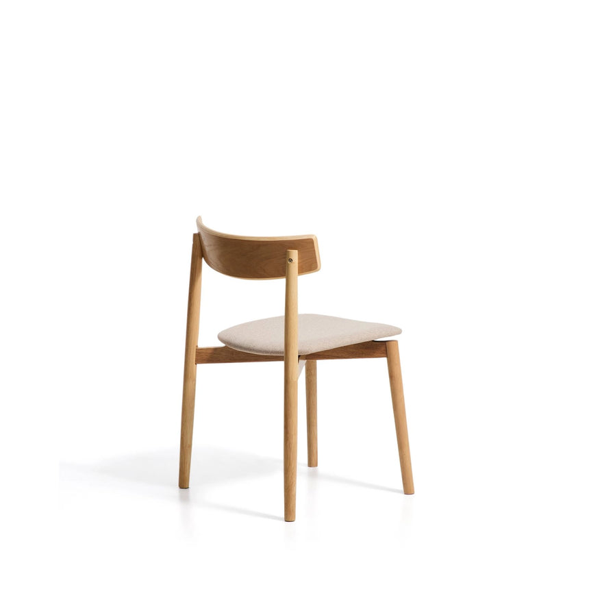 Stuhl Evera aus Eichenfurnier mit naturfarbenem Finish und beiger Chenille von Kave Home – Bild 4