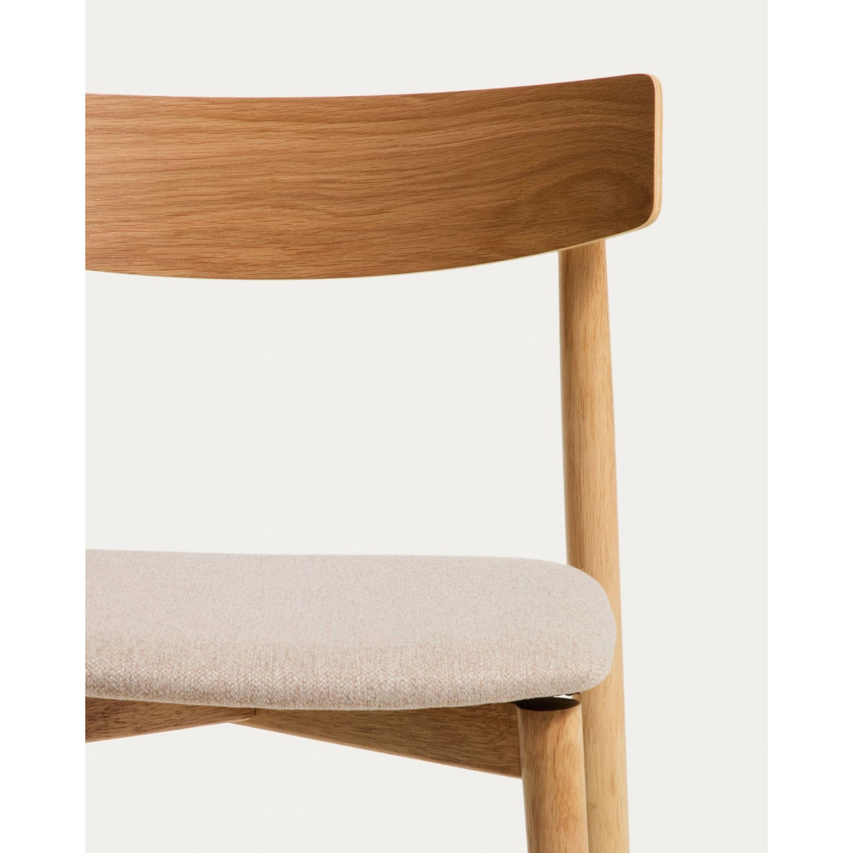 Stuhl Evera aus Eichenfurnier mit naturfarbenem Finish und beiger Chenille von Kave Home – Bild 7