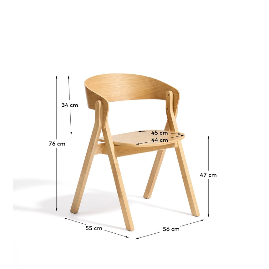Stuhl Godia aus Eichenfurnier mit naturfarbenem Finish von Kave Home – Bild 2