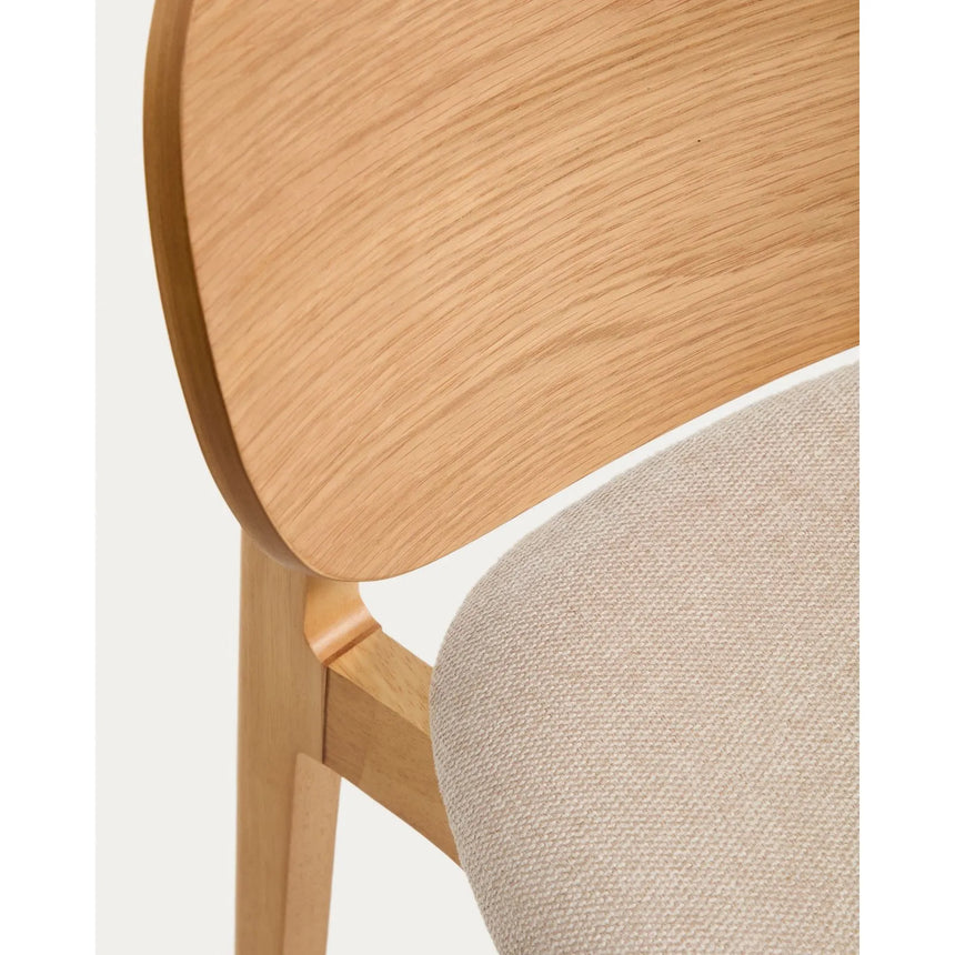 Stuhl Ludara aus Eichenfurnier mit beiger Chenille von Kave Home – Bild 10