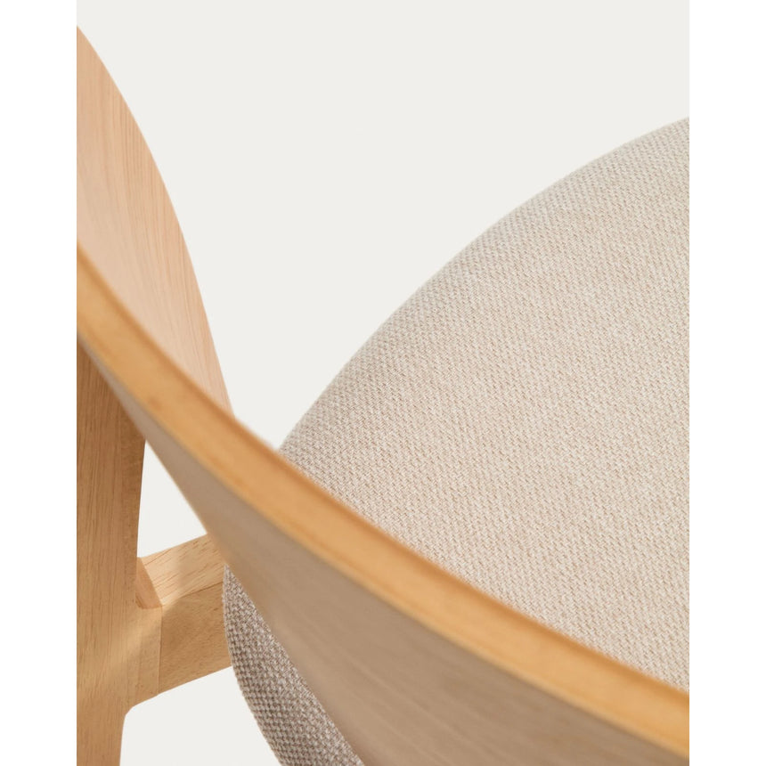 Stuhl Ludara aus Eichenfurnier mit beiger Chenille von Kave Home – Bild 11