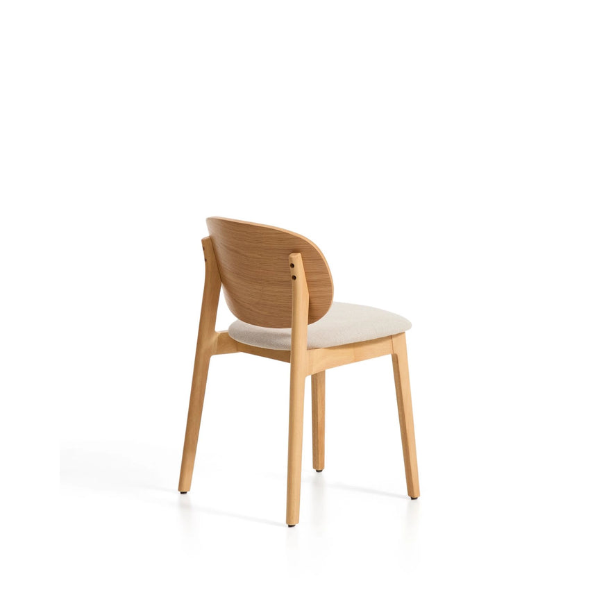 Stuhl Ludara aus Eichenfurnier mit beiger Chenille von Kave Home – Bild 5