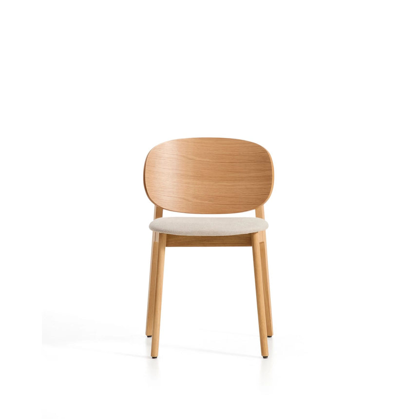 Stuhl Ludara aus Eichenfurnier mit beiger Chenille von Kave Home – Bild 6