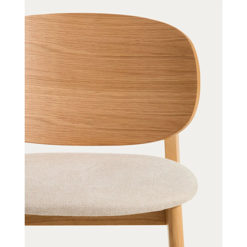 Stuhl Ludara aus Eichenfurnier mit beiger Chenille von Kave Home – Bild 8