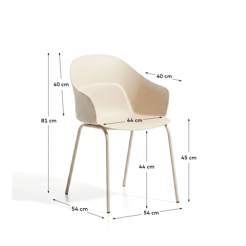 Stuhl Sanile mit Stahlbeinen mit beigem Finish von Kave Home – Bild 3