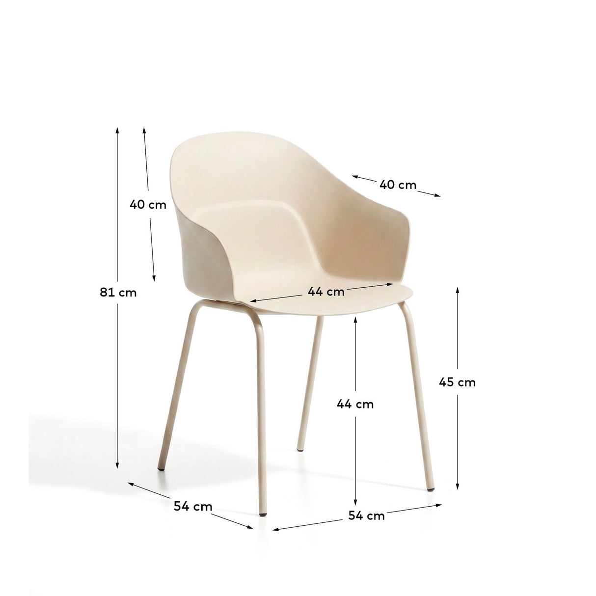 Stuhl Sanile mit Stahlbeinen mit beigem Finish von Kave Home – Bild 3