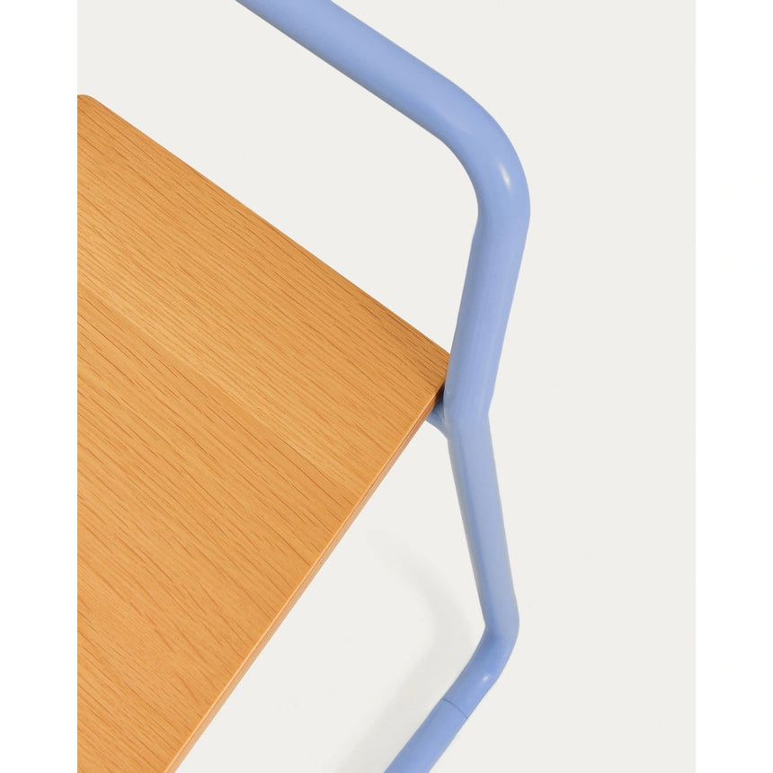 Stuhl Tinn aus Eschenfurnier und blauem Metallgestell. von Kave Home – Bild 9