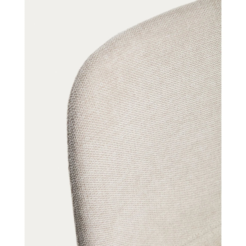 Stuhl Zahara mit beiger Chenille und Stahlbeinen mit schwarzem Finish, FSC 100 % von Kave Home – Bild 11