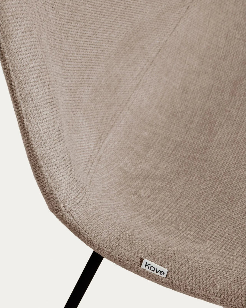 Stuhl Zahara mit brauner Chenille und Stahlbeinen mit schwarzem Finish, FSC 100 % von Kave Home – Bild 8