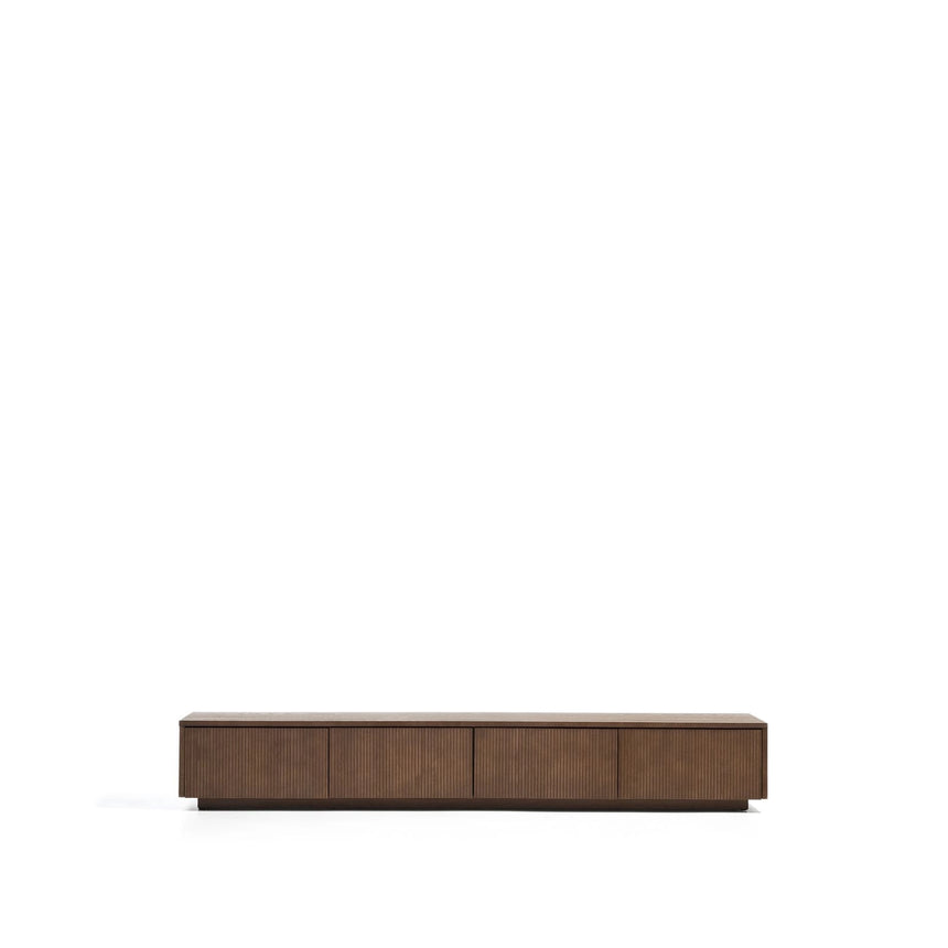 TV-Möbel Helvine 4 Schubladen aus Eichenfurnier mit Nussbaum-Finish 200 x 30 cm FSC 100% von Kave Home – Bild 1
