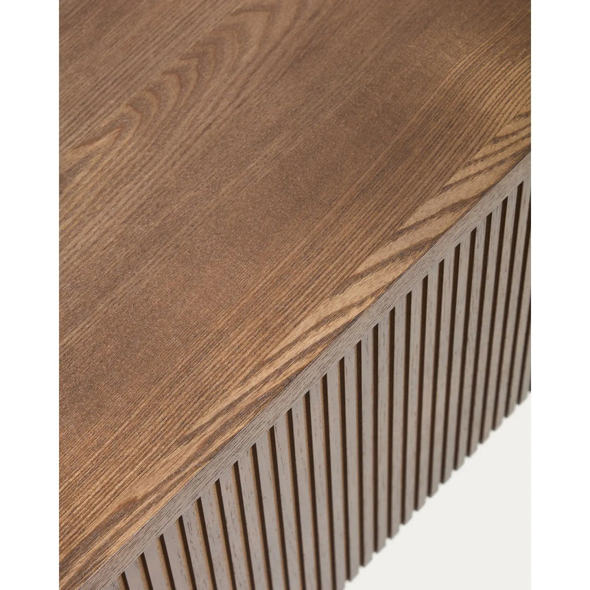 TV-Möbel Helvine 4 Schubladen aus Eichenfurnier mit Nussbaum-Finish 200 x 30 cm FSC 100% von Kave Home – Bild 11