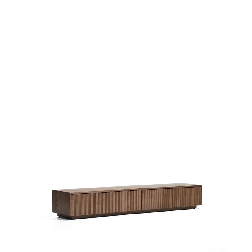 TV-Möbel Helvine 4 Schubladen aus Eichenfurnier mit Nussbaum-Finish 200 x 30 cm FSC 100% von Kave Home – Bild 6