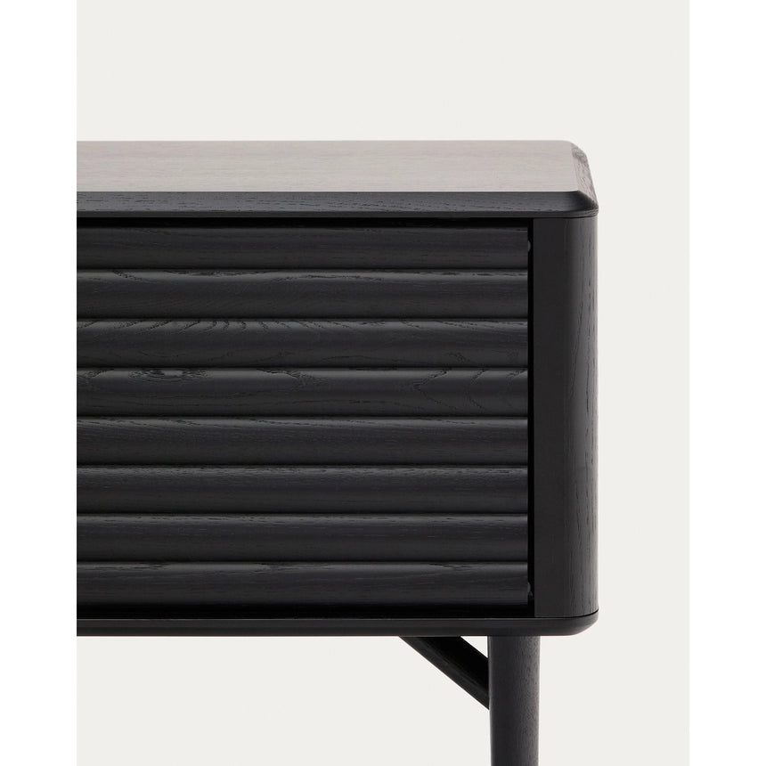 TV-Möbel Lenon 2 Türen Massivholz und Eichenfurnier schwarz 200x57 cm FSC Mix Kredit von Kave Home – Bild 9
