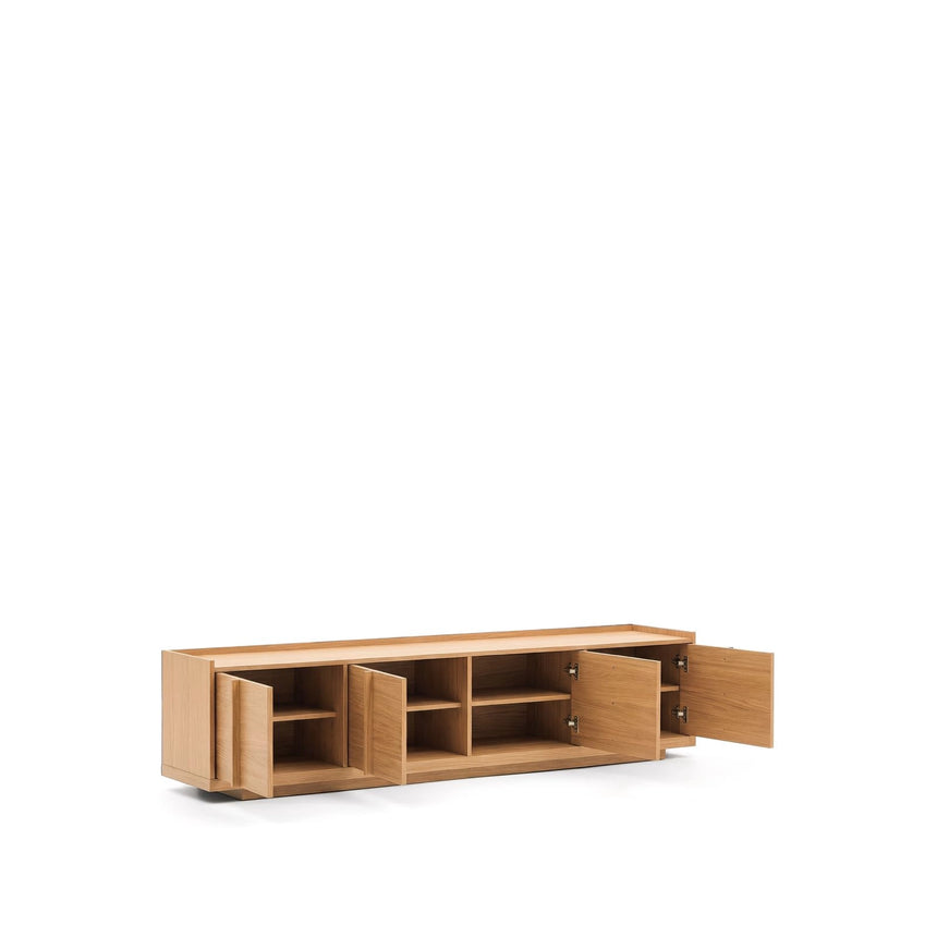 TV-Möbel Onix aus Eichenfurnier mit Naturton-Finish 200 x 45 cm FSC Mix Credit von Kave Home – Bild 4
